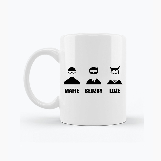 Kubek MAFIE SŁUŻBY LOŻE - czarna grafika