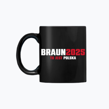 Czarny kubek BRAUN2025 TU JEST POLSKA