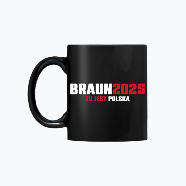 Czarny kubek BRAUN2025 TU JEST POLSKA